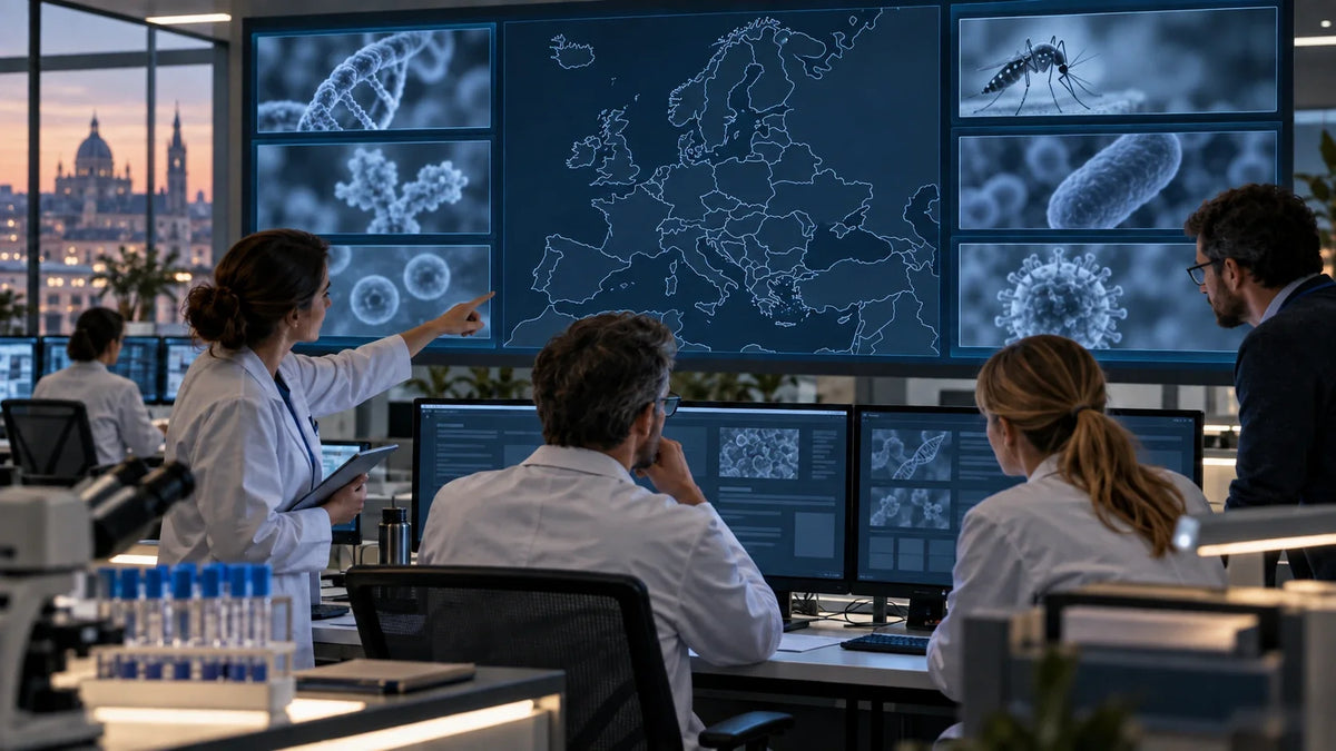 AI-generated editorial illustration for “What Europe’s Week 37 Threat Report Is Monitoring—and What a Weekly Snapshot Cannot Tell Us”; conceptual scene, not a real photograph or factual evidence.