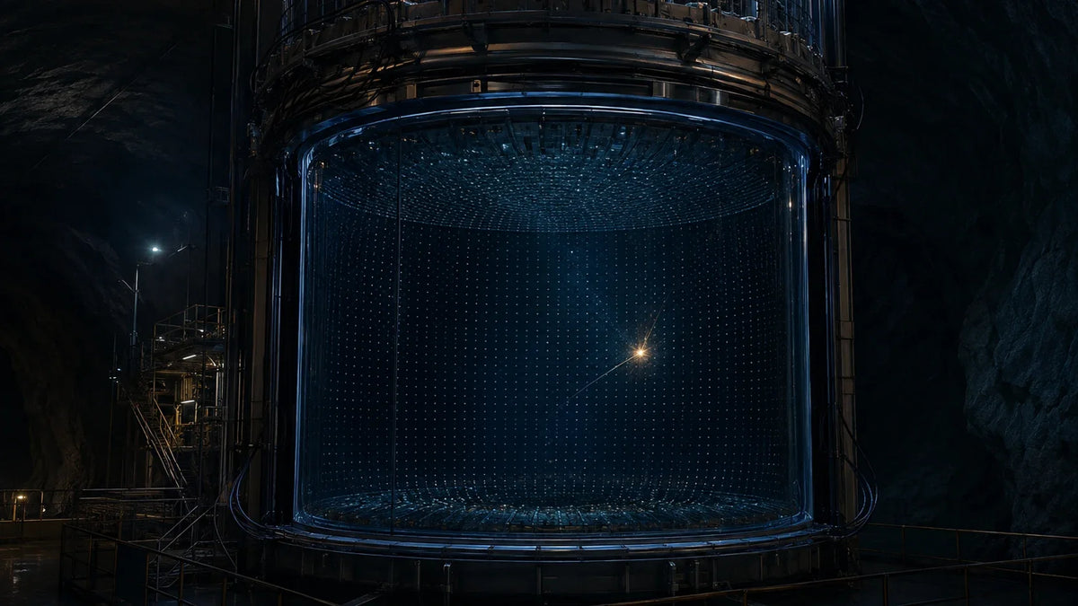Underground liquid-xenon detector containing one small luminous particle interaction