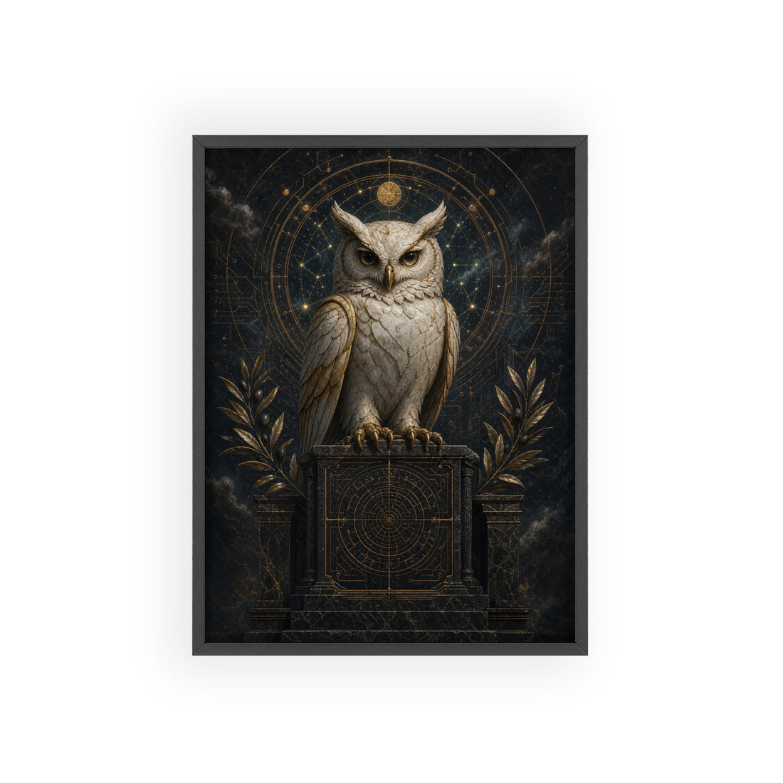 Mythic Mode Owl of Wisdom Nocturne framed poster front