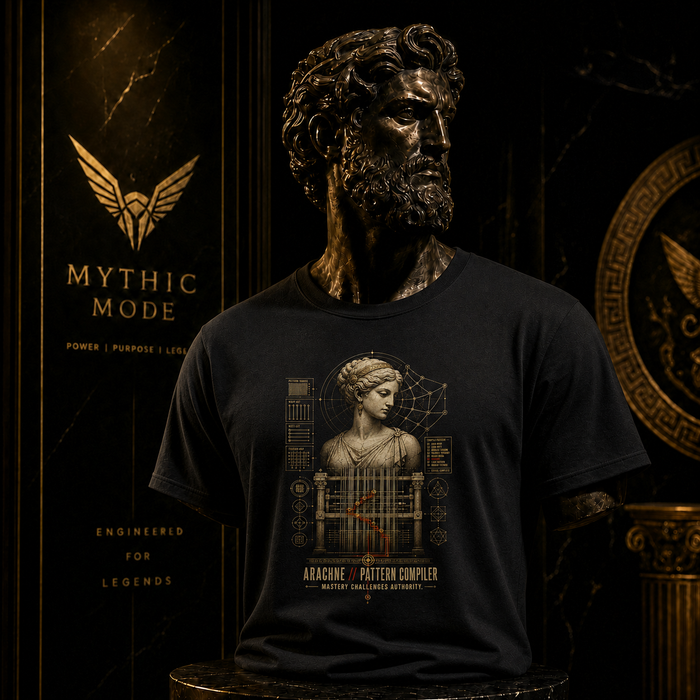 Arachne Pattern Compiler T-Shirt — Mythic Mode primary scene