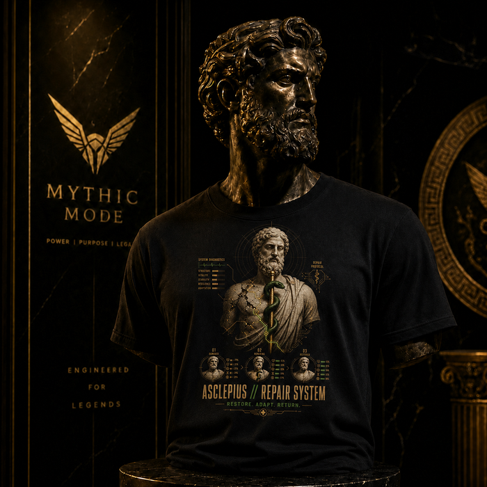 Asclepius Repair System T-Shirt — Mythic Mode primary scene