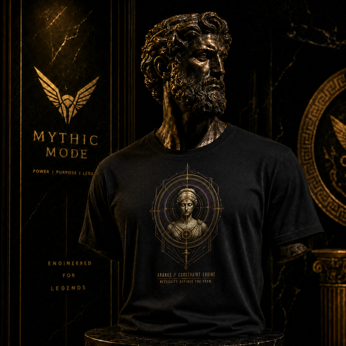 Ananke Constraint Engine T-Shirt — Mythic Mode primary scene