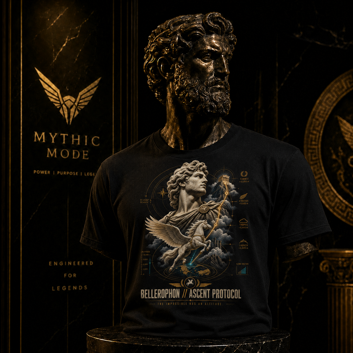 Bellerophon Ascent Protocol T-Shirt — Mythic Mode primary scene