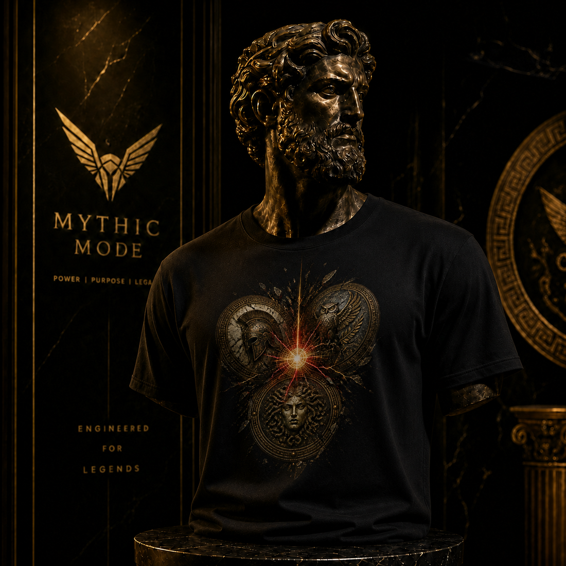 Kouretes Shield Circle T-Shirt — Mythic Mode primary scene