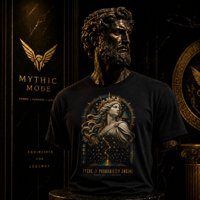 Tyche Probability Engine T-Shirt — Mythic Mode primary scene