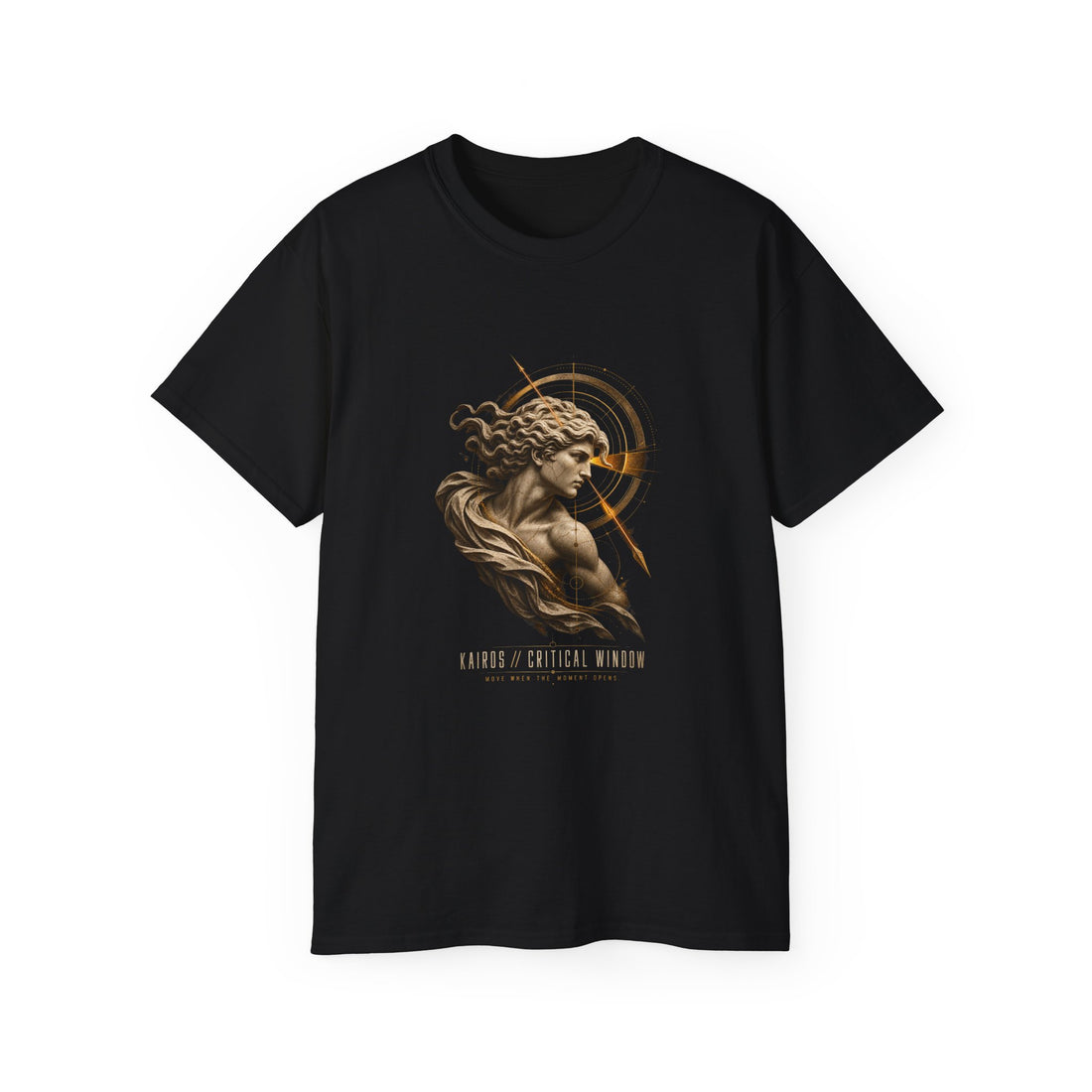 Kairos Critical Window T-Shirt — Printify front view