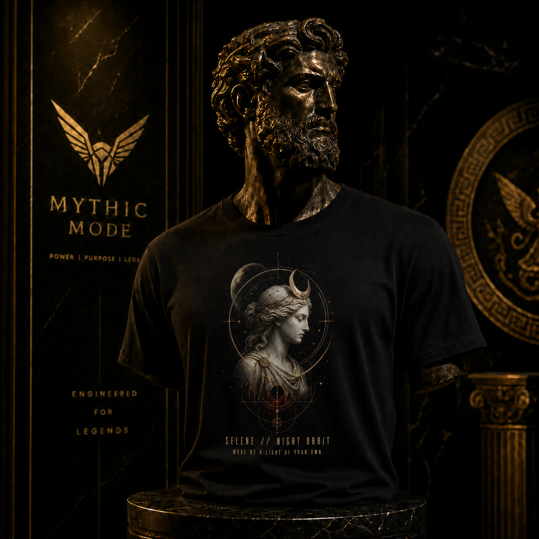 Selene Night Orbit T-Shirt — Mythic Mode primary scene