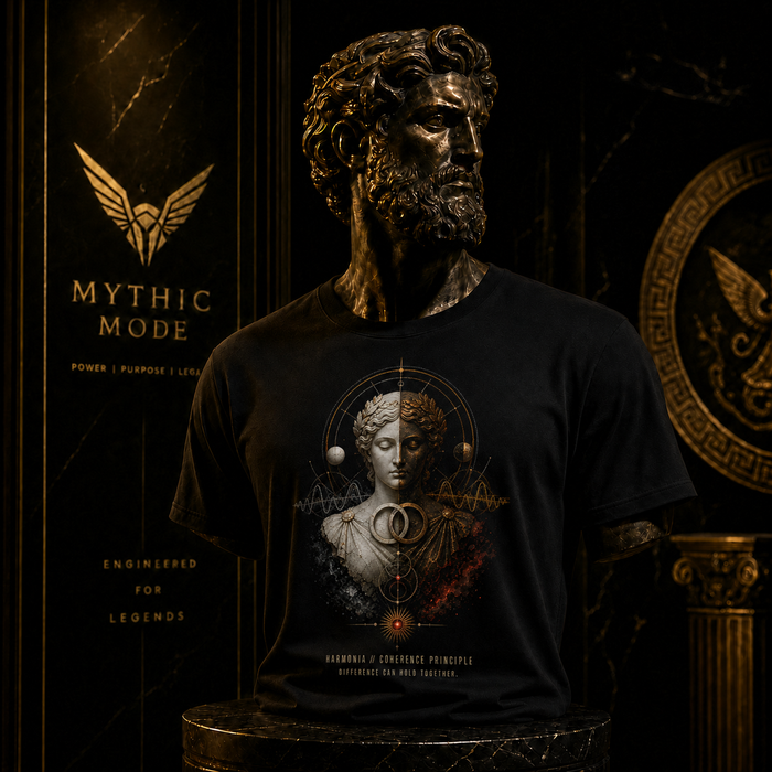 Harmonia Coherence Principle T-Shirt — Mythic Mode primary scene