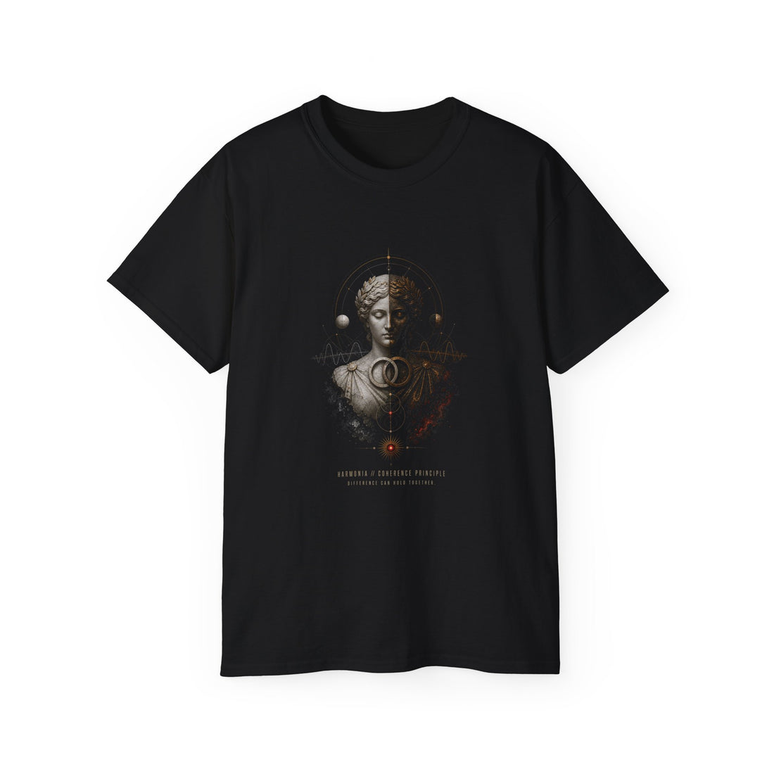 Harmonia Coherence Principle T-Shirt — Printify front view