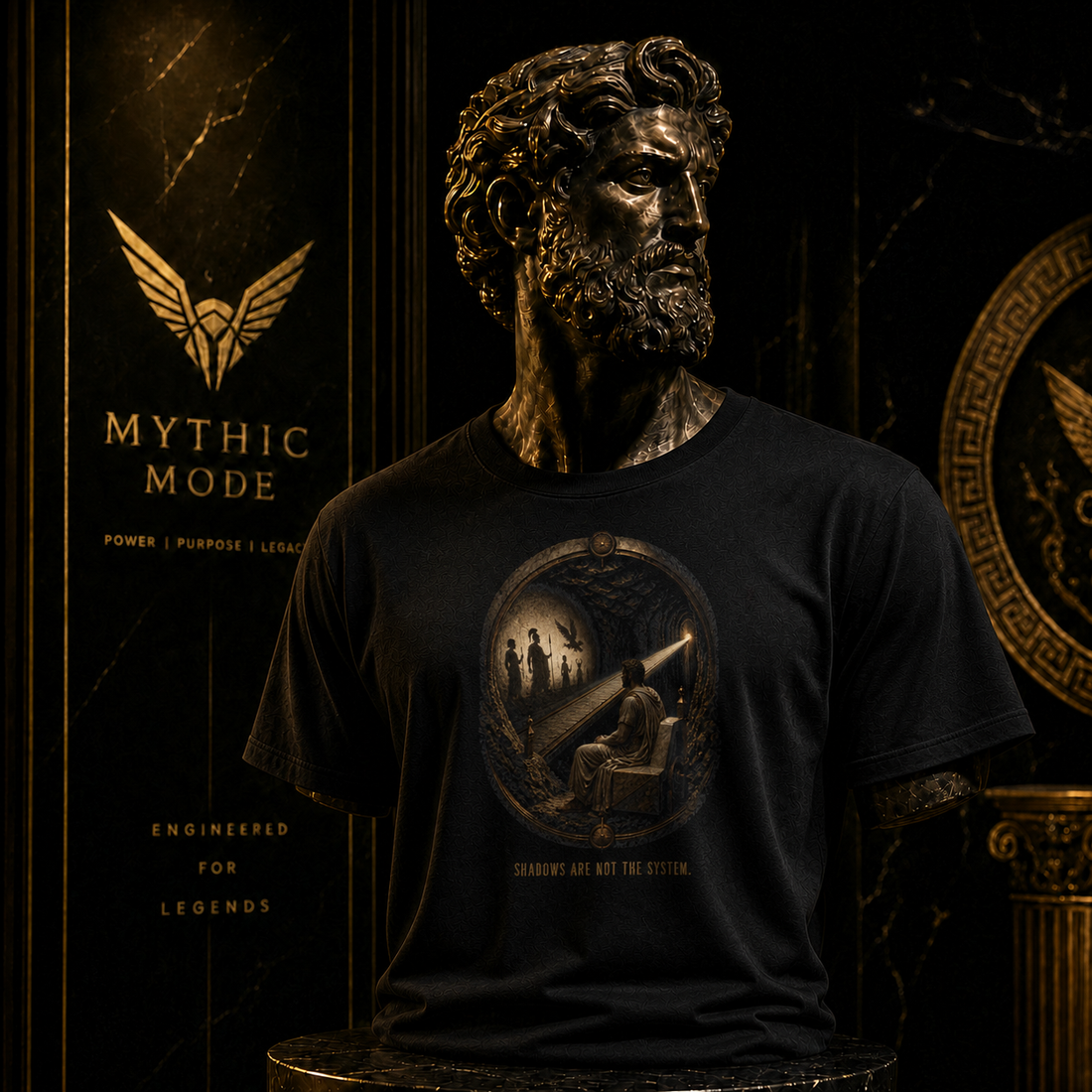 Plato Cave Protocol T-Shirt — Mythic Mode primary scene
