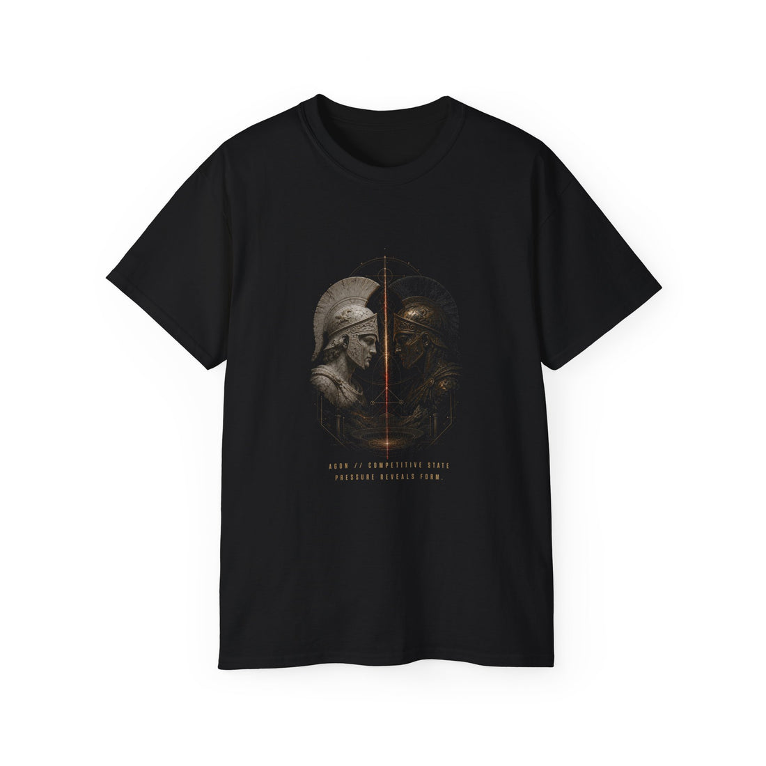 Agon Competitive State T-Shirt — Printify front view