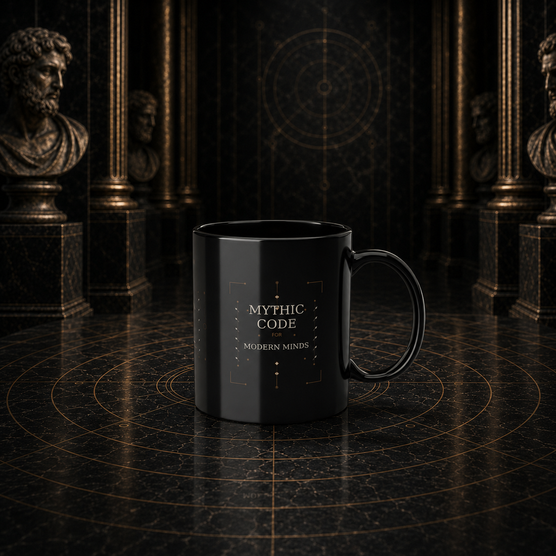 Mythic Mode Builders Oracle black coffee cup mockup 3