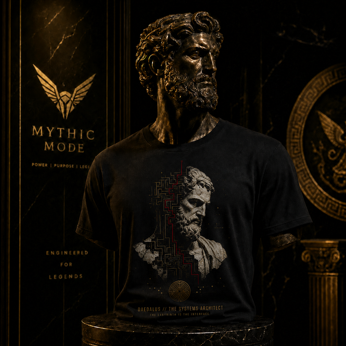 Daedalus Systems Architect black T-shirt — Mythic Mode primary scene