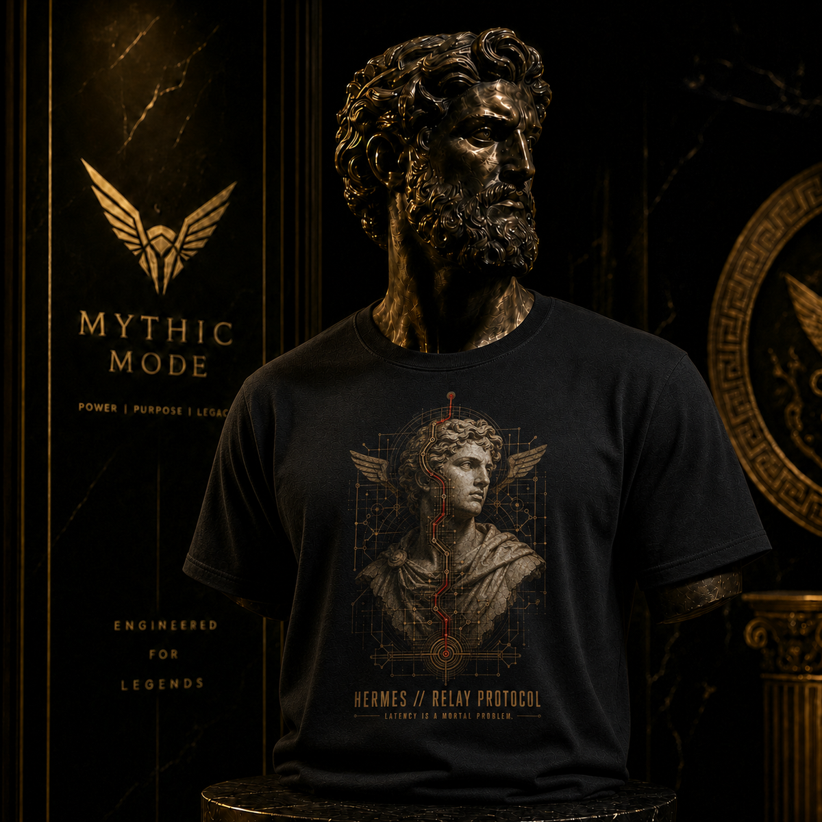 Hermes Relay Protocol T-Shirt — Mythic Mode primary scene