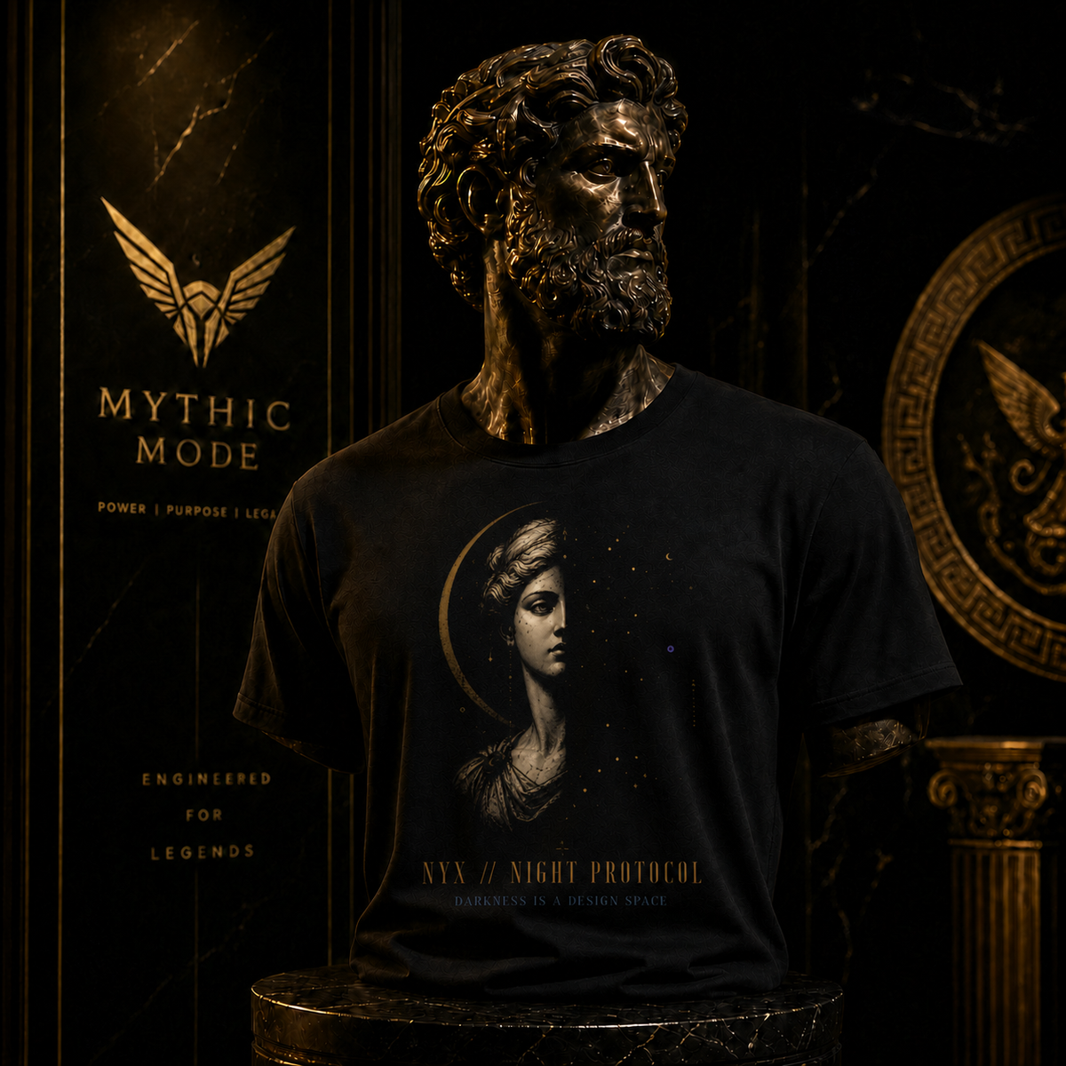 Nyx Night Protocol T-Shirt — Mythic Mode primary scene