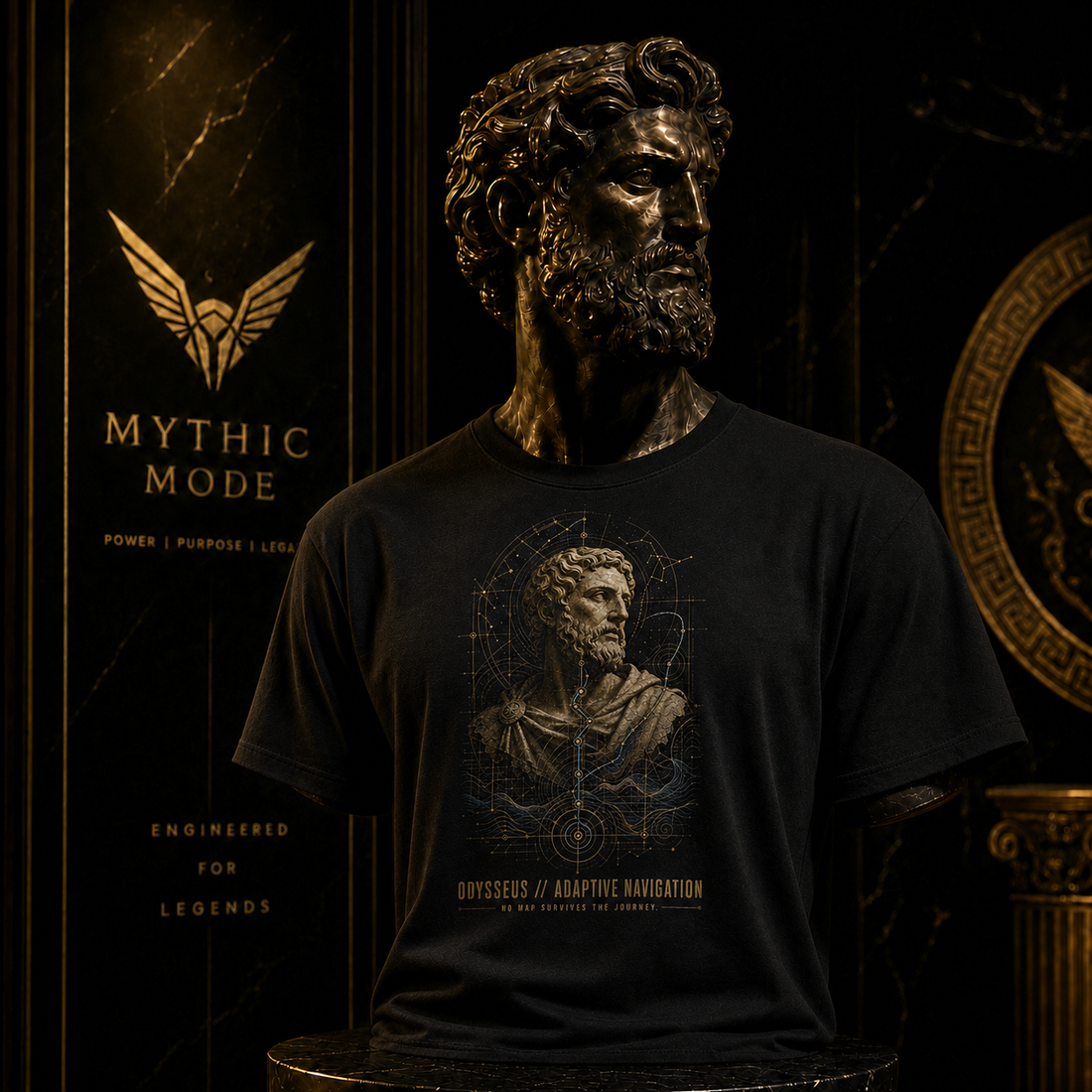 Odysseus Adaptive Navigation T-Shirt — Mythic Mode primary scene
