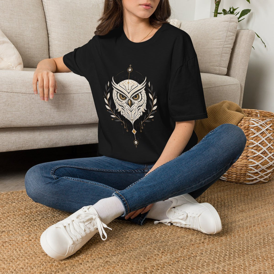 Mythic Mode T-Shirt Owl of Wisdom Printify mockup