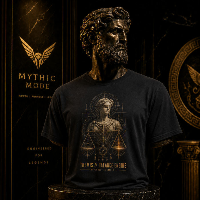 Themis Balance Engine T-Shirt — Mythic Mode primary scene